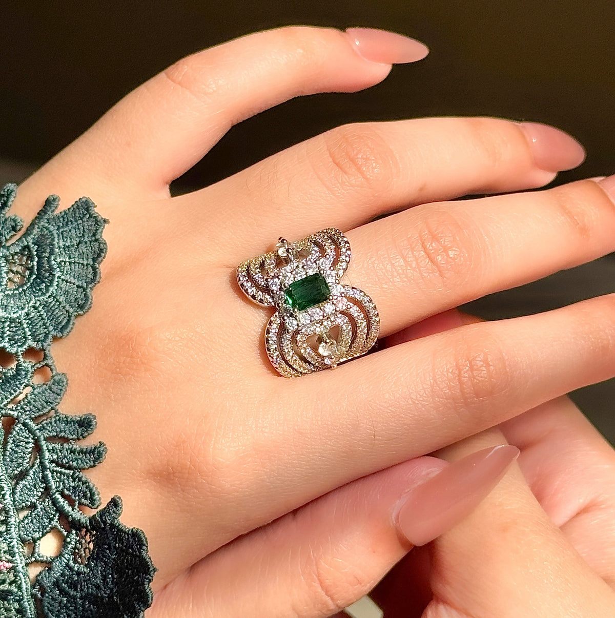 Statement Emerald Ring
